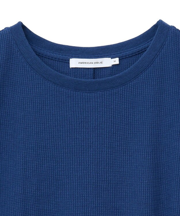 AMERICAN HOLIC ワッフルＡラインプルオーバー Blue