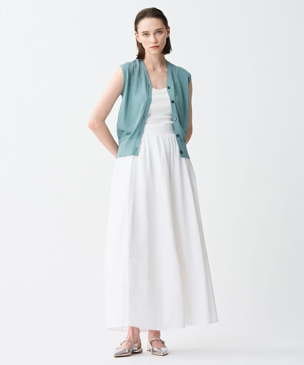 uncrave シアーニット ノースリーブベスト アッシュブルー