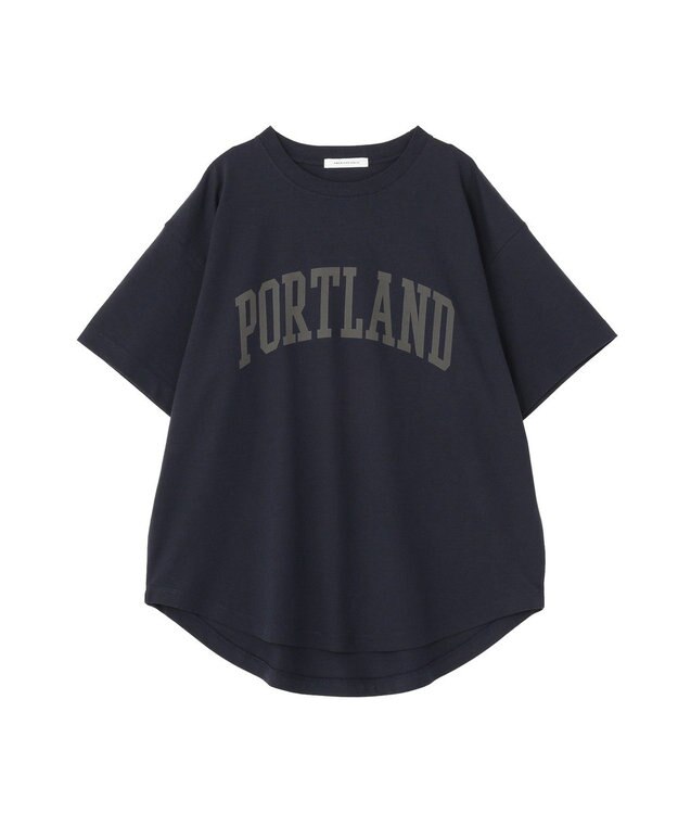 AMERICAN HOLIC PORTLAND裾ラウンドTシャツ Navy