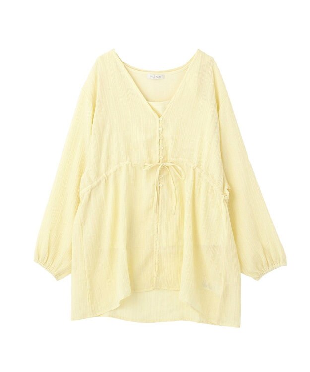 Green Parks ＳＥＴ２点Ｖネックブラウス＋タンクトップ Yellow