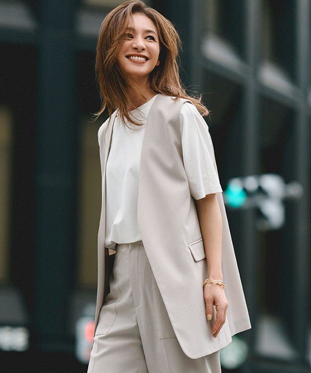 UNFILO TENNEN TOUCH ミドルジレ ベージュ