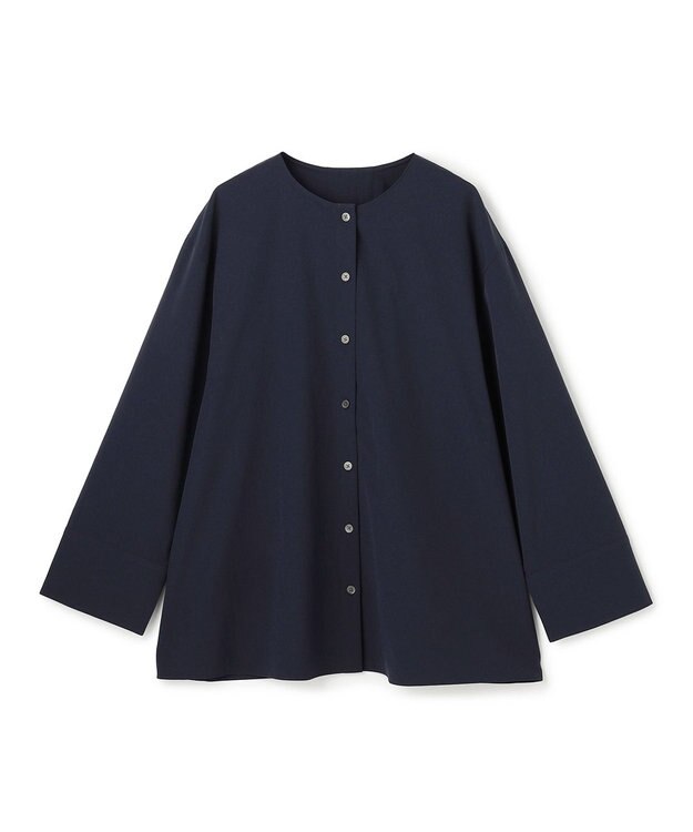 UNFILO L 【WEB限定カラー】バックリボン イージーケアシャツ [WEB限定]ネイビー