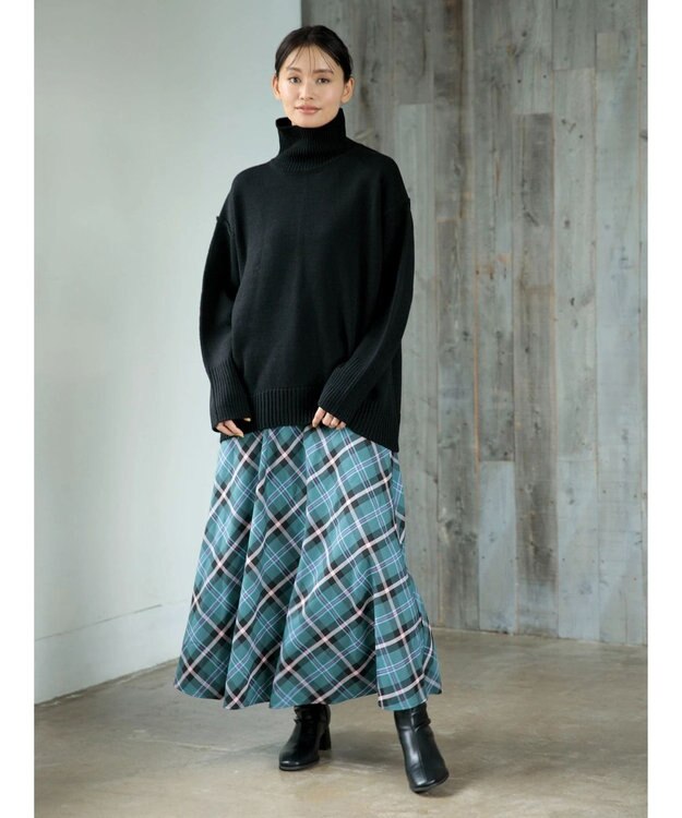 Green Parks ・Ｐｅｔｉｔ　Ｆｌｅｕｒ　タートルバックスリットニット Black