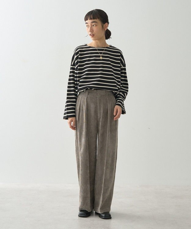 AMERICAN HOLIC コーデュロイタックワイドパンツ Mocha