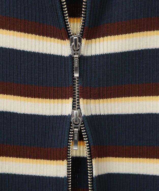 earth music&ecology Wジップリブカーディガン マルチ