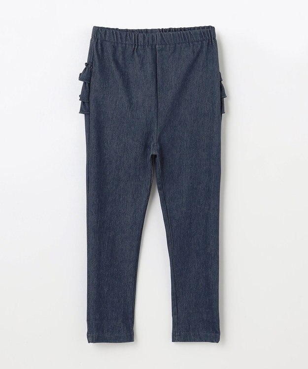 ANY KIDS 【WEB限定】フリル付き総柄レギンス デニム