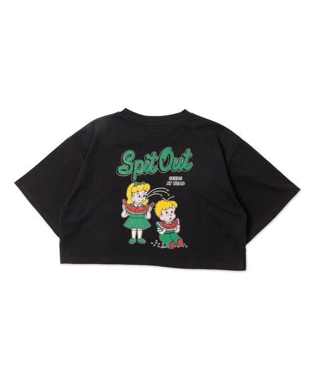 WEGO イラストモチーフグラフィックショートT ブラック