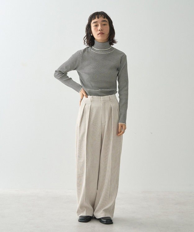 AMERICAN HOLIC コーデュロイタックワイドパンツ Ivory