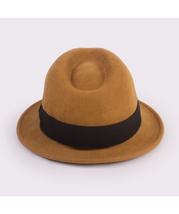 ATRENA 【UNISEX】グログラン巻きマニッシュ 中折れハット Lサイズ ベージュ