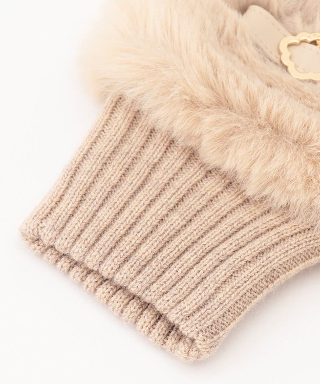 TOCCA KNIT FUR HANDWARMER 手袋 ベージュ系