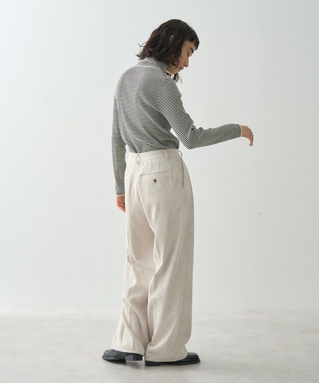 AMERICAN HOLIC コーデュロイタックワイドパンツ Ivory