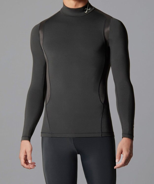 CW-X 【MEN】 CW-X 機能性トップス 【JYURYU TOP】 ハイネック 長袖 肩が動かしやすくなる 運動時の疲労を軽減 ゴルフ 球技 マラソン JAO009 /ワコール ブラック