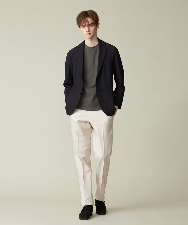 J.PRESS MEN 【ウォッシャブル】コンフィーリンクス ニットジャケット ネイビー系