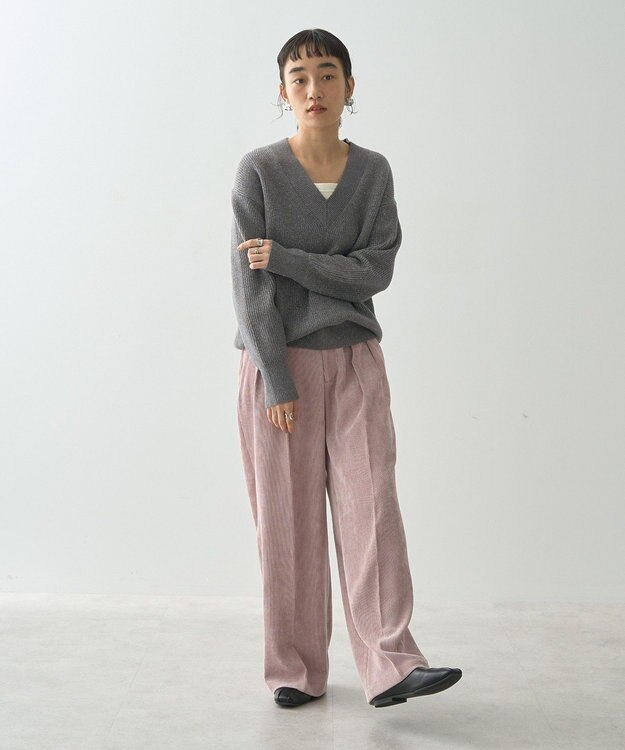 AMERICAN HOLIC コーデュロイタックワイドパンツ Pink