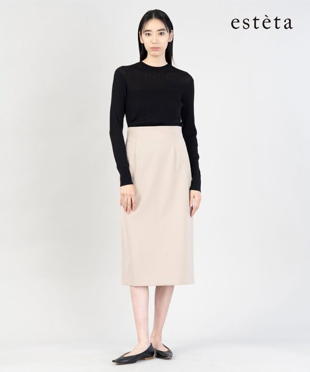23区 【エステータ】コットンダブルクロス スカート グレージュ系
