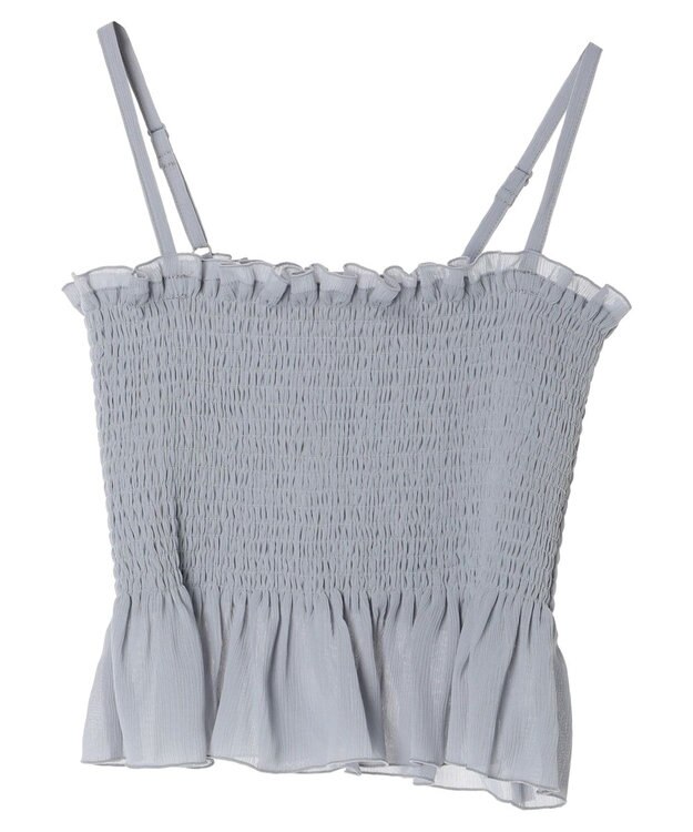 earth music&ecology ＳＥＴ２点キャンディースリーブブラウス＋インナー Grayish Blue