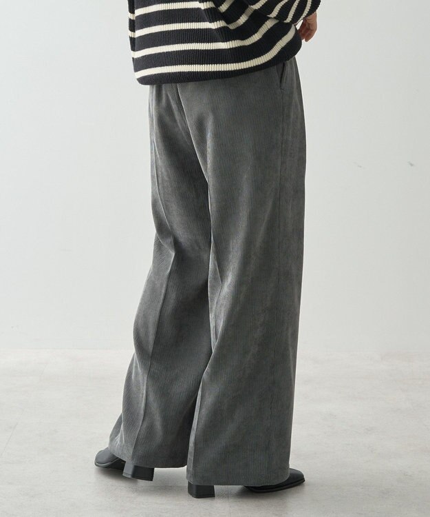 AMERICAN HOLIC コーデュロイタックワイドパンツ Charcoal Gray