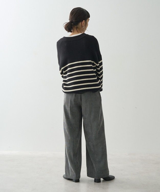 AMERICAN HOLIC コーデュロイタックワイドパンツ Charcoal Gray