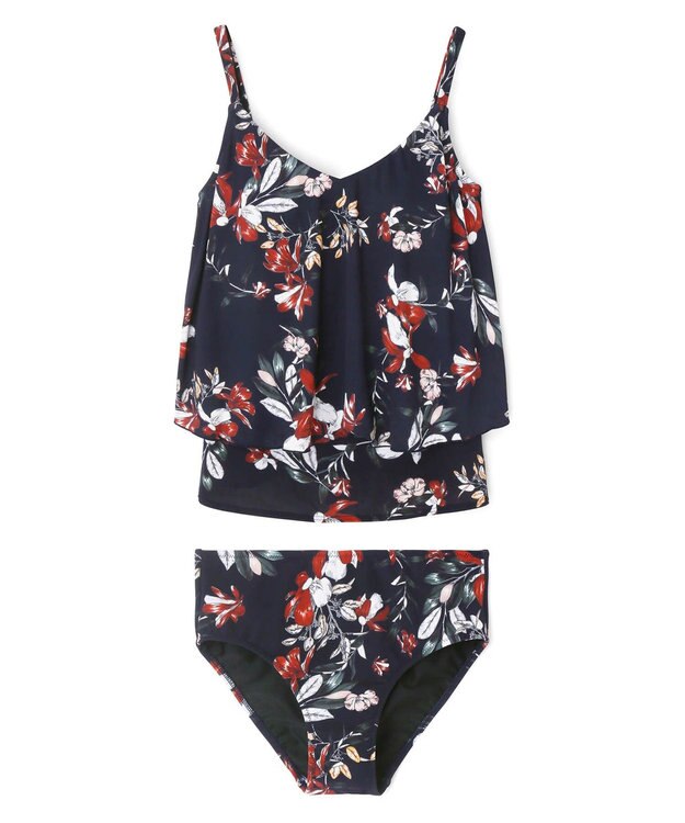 San-ai Resort（三愛水着楽園） 【SALE】ロングパンツセット水着　9M・11L　【Coral veil（コーラルヴェール）】 ネイビー