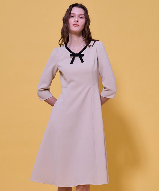 TOCCA RIBBON MONO ドレス ベージュ系