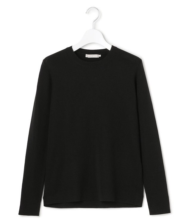 ICB 【洗える】 エクストラファインメリノ クルーネックプルオーバー ブラック系