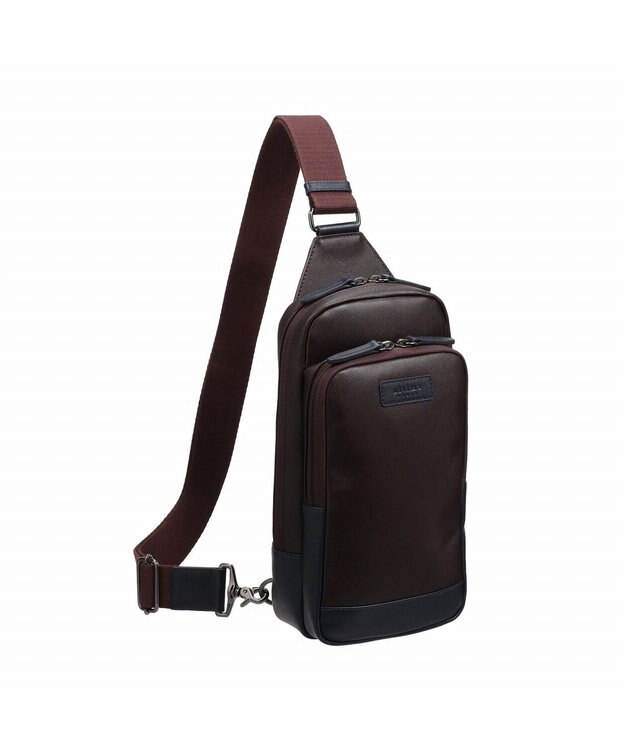 ACE BAGS & LUGGAGE ultima tokyo デルタ ボディバッグ フロントファスナーポケット 17366 ウルティマトーキョー ダークブラウン×ネイビー