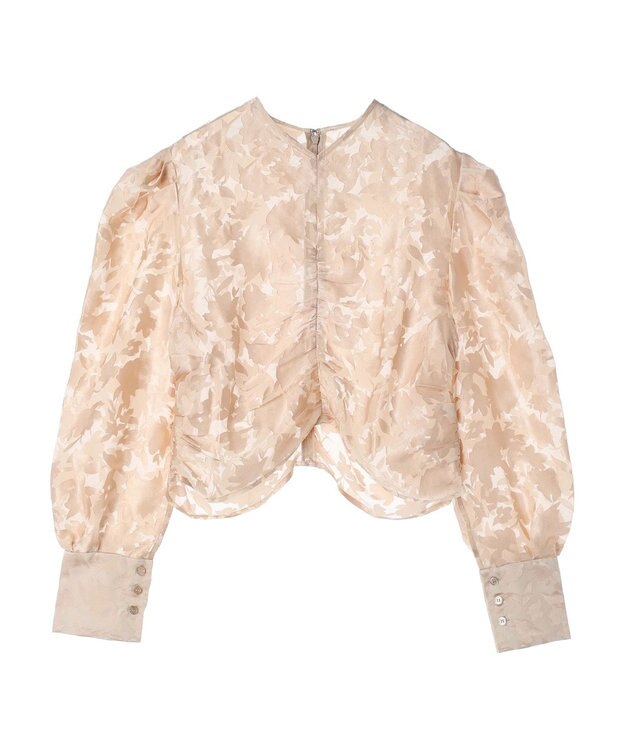 Green Parks AnriettMusee 花柄オパールシャーリングブラウス Beige