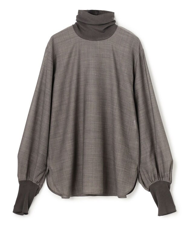 BEIGE， MOYE / ニットドッキング ロングスリーブブラウス Charcoal