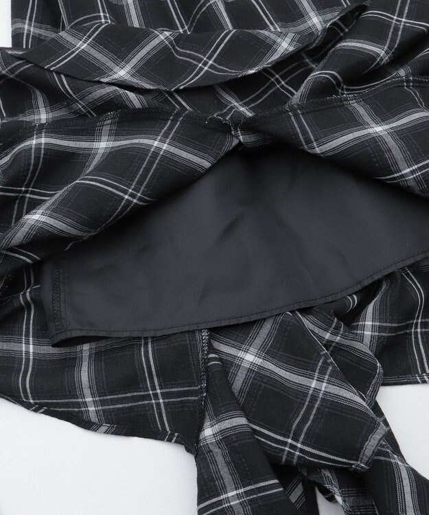 WEGO チェックイレヘムキャミワンピース ブラックチェック1