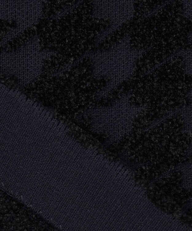 ICB L 【洗える】ハウンドトゥースパターン Vネックカーディガン ネイビー系