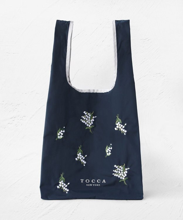 TOCCA 【A4サイズ対応・一部カラー撥水】BOUQUET DE REVE ECO BAG エコバッグ ネイビー系