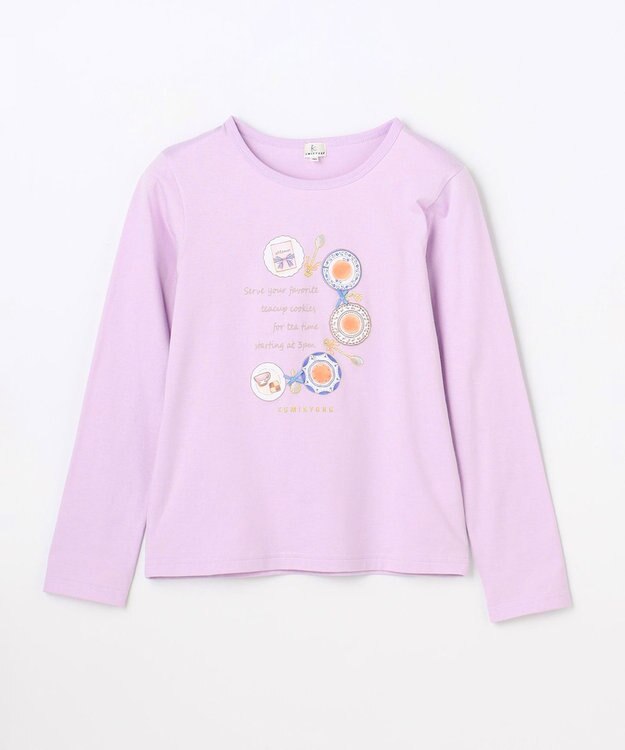 組曲 KIDS 【150-170㎝】ティータイム アートTシャツ ラベンダー