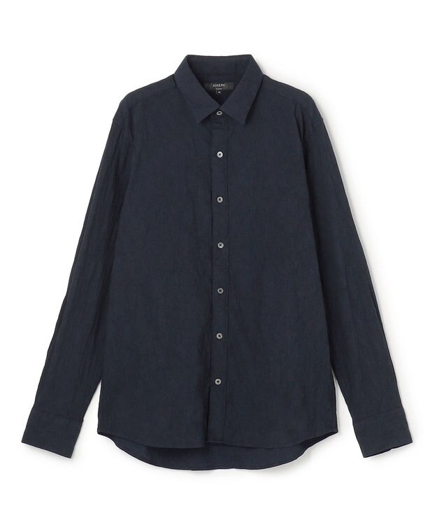 JOSEPH HOMME アブストラクトジャガードストレッチ　レギュラーカラーシャツ ネイビー系