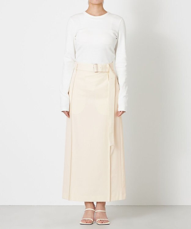 NAVE 【Nave・セットアップ可】ウールポリエステルツイルスカート アイボリー系