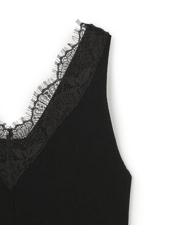 BEIGE， 【VERY NaVY掲載】RUBY / レーストリム リブタンクトップ Black