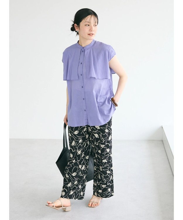 CRAFT STANDARD BOUTIQUE インド綿フリルブラウス Lavender