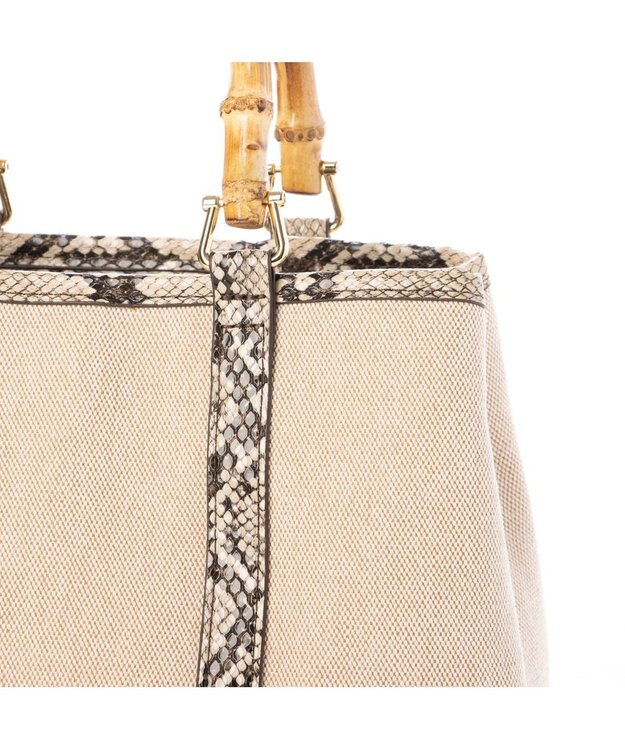 UNBILLION カシュカシュ cachecache / バンブーハンドルエルガリー2wayトート パイソン