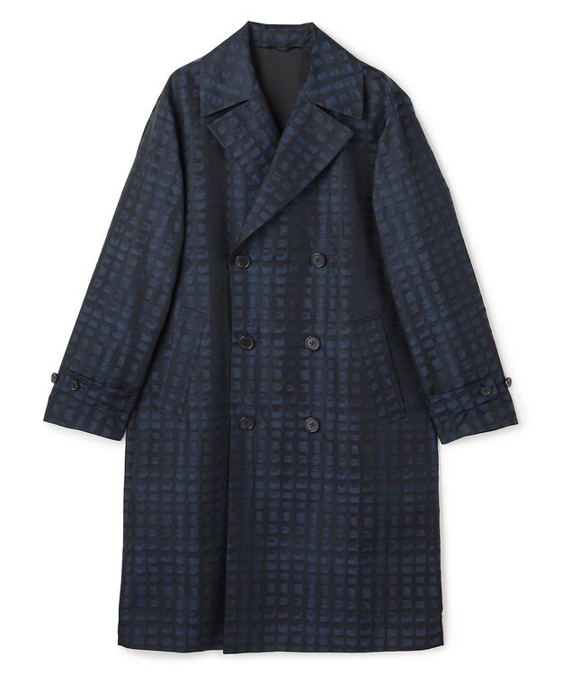 JOSEPH HOMME 【HIGH GRADE LINE】ドローイングプレイド ダブルブレストコート ネイビー系3