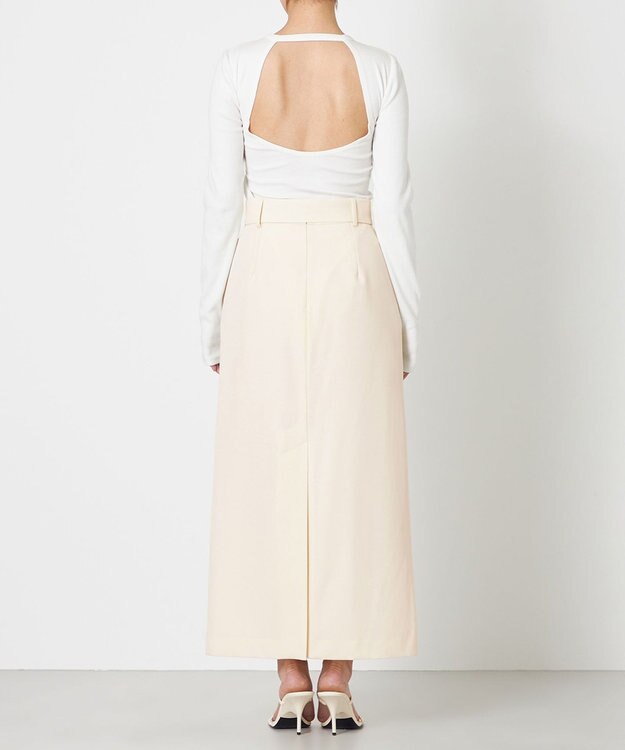 NAVE 【Nave・セットアップ可】ウールポリエステルツイルスカート アイボリー系