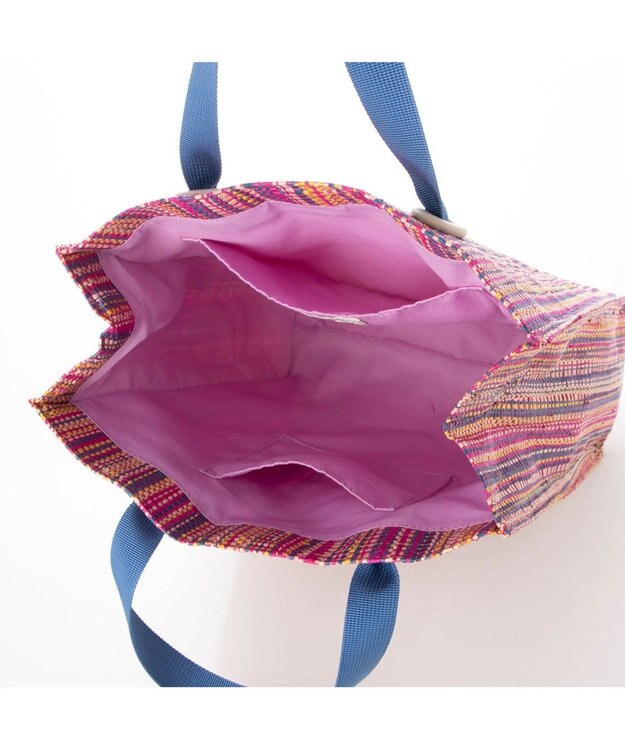 UNBILLION kakatoo ラフィアストライプカラーハンドルトート ピンク