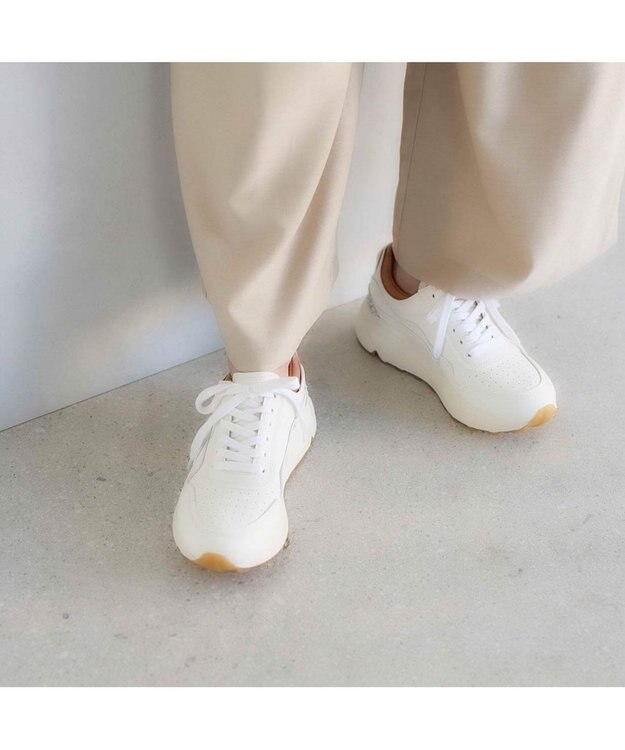 MODE ET JACOMO <carino>グリッター厚底スニーカー ホワイト