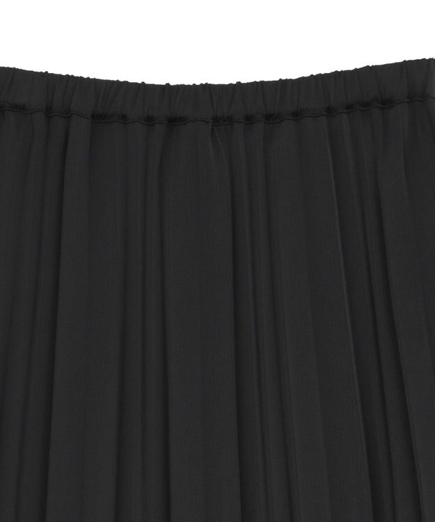 Green Parks サテン変形プリーツスカート Black