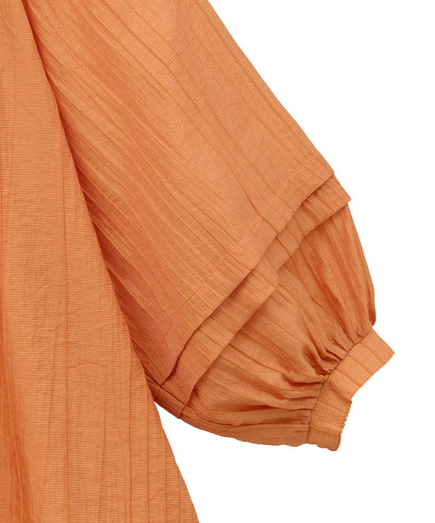 CRAFT STANDARD BOUTIQUE ストライプジャカードパフスリーブブラウス Orange