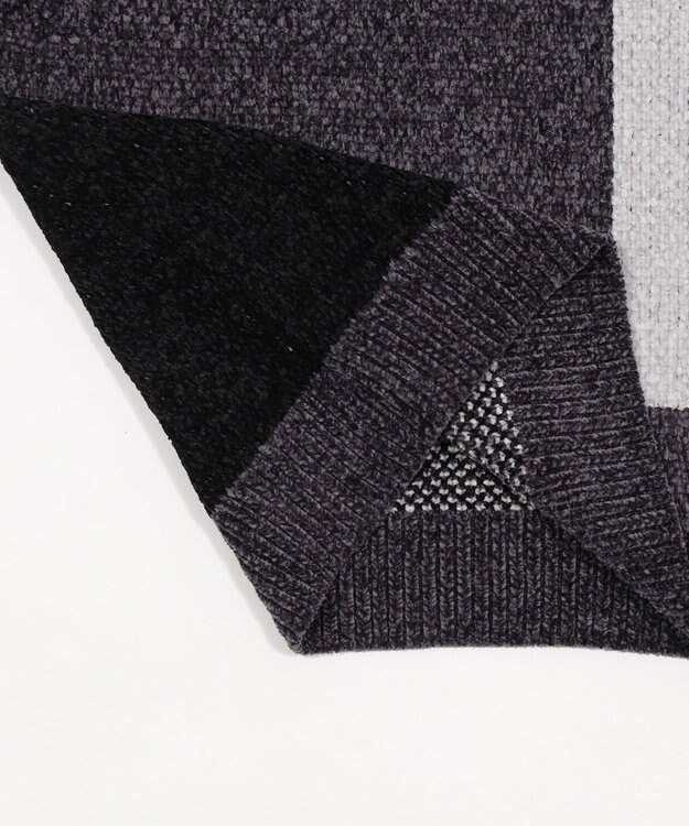 WEGO 【ユニセックス着用ITEM】ベロアモールカラーブロックプルオーバー ブラック中濃色