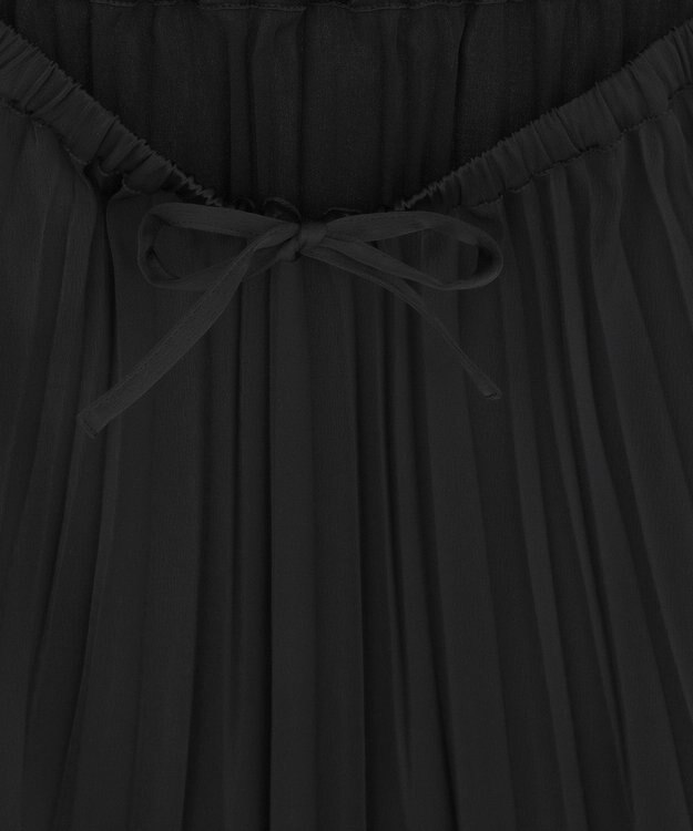 Green Parks サテン変形プリーツスカート Black