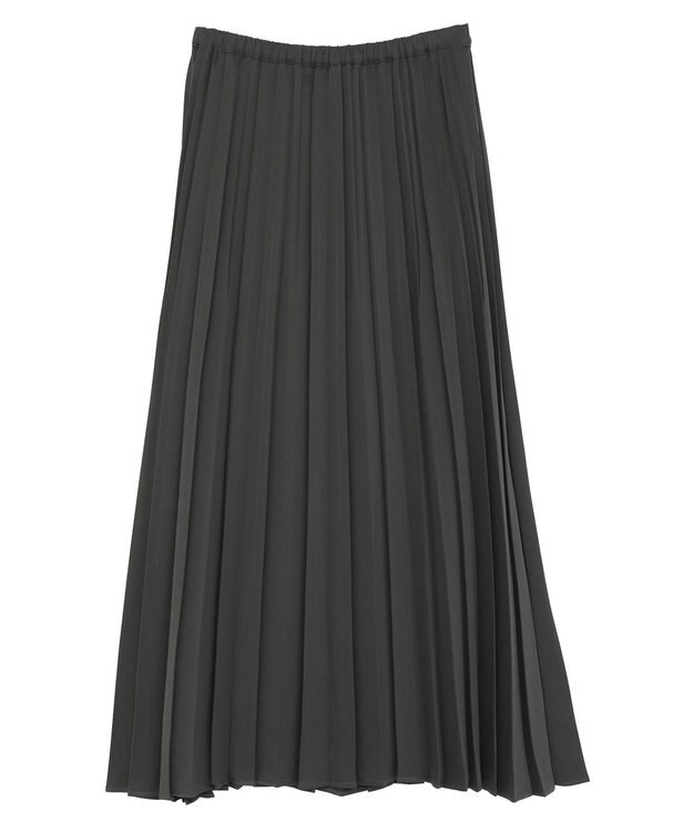 Green Parks サテン変形プリーツスカート Charcoal Gray