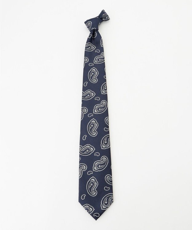 JOSEPH ABBOUD 【日本製】ネイビーペイズリー ネクタイ ネイビー系7