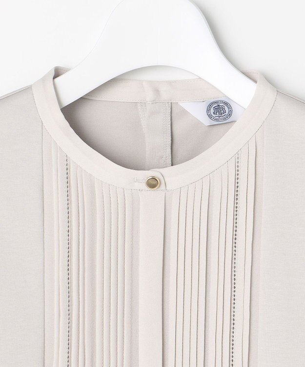 J.PRESS LADIES L プレーティングジャージー カットソー グレージュ系