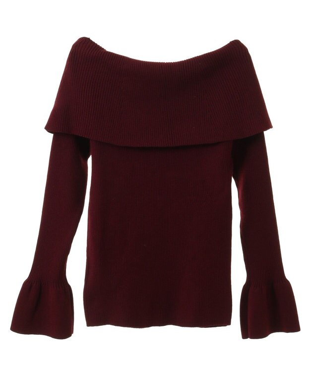 earth music&ecology ２Ｗａｙオフショルニットプルオーバー Red