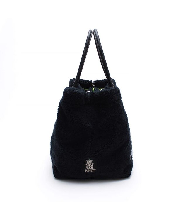 A.D.M.J. 【もこもこ】オスカー/コード刺しゅうキューブトート34cm(Dカン＋) PITCH BLACK